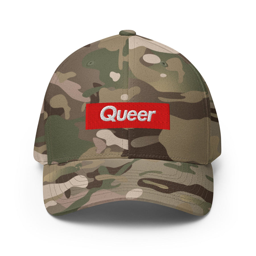 Queer Camo Flexfit Hat supports Trevor Project supporting The Trevor Project