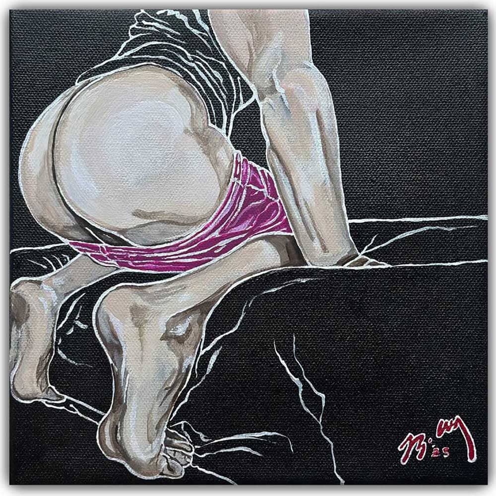 ready and waiting ass in pulled down red briefs