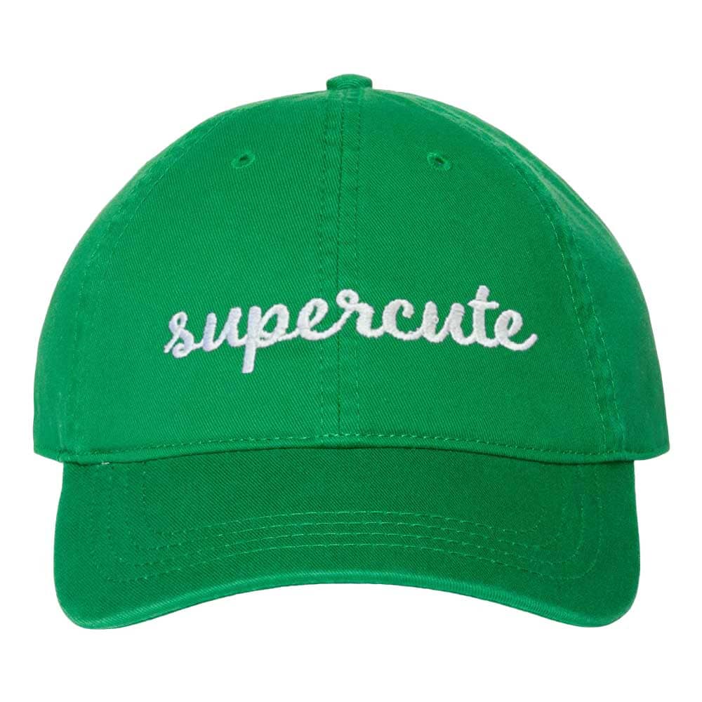 supercute twill dad hat kelly green