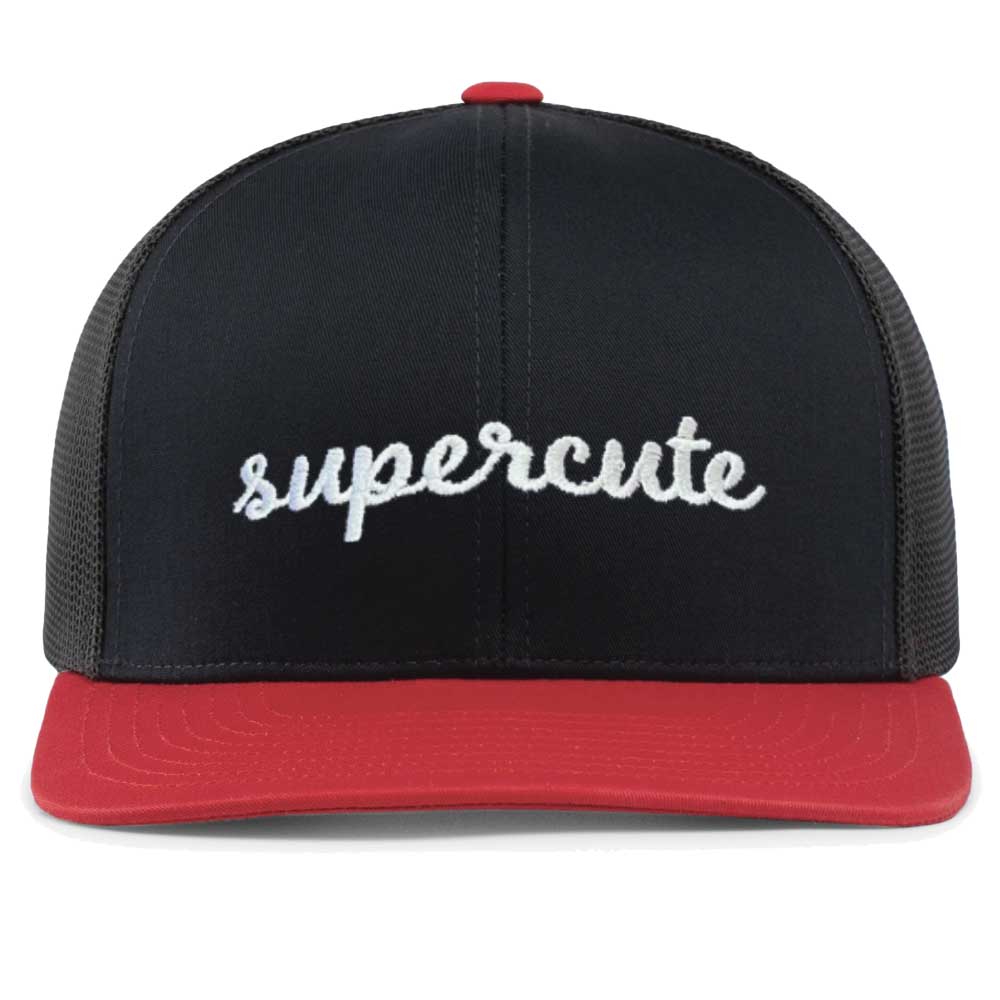 supercute navy red snapback hat
