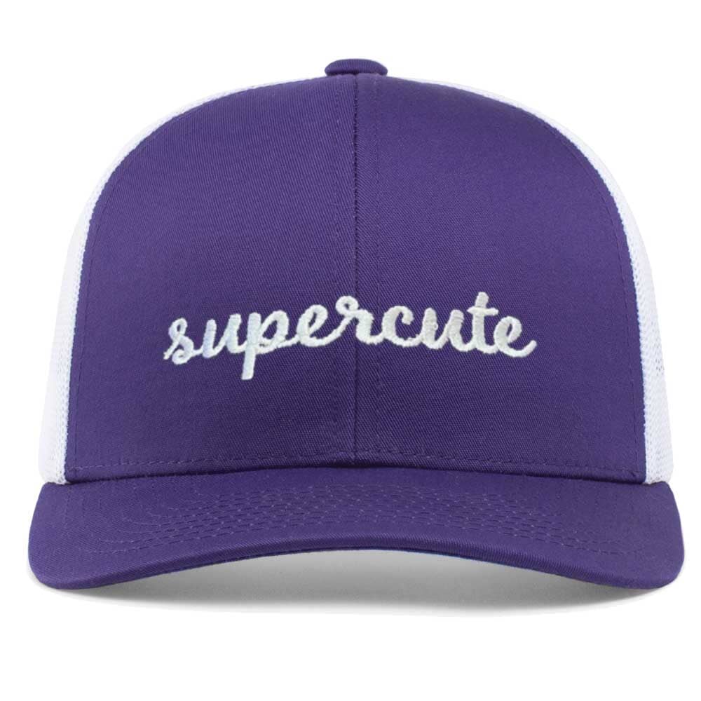 supercute purple white snapback hat