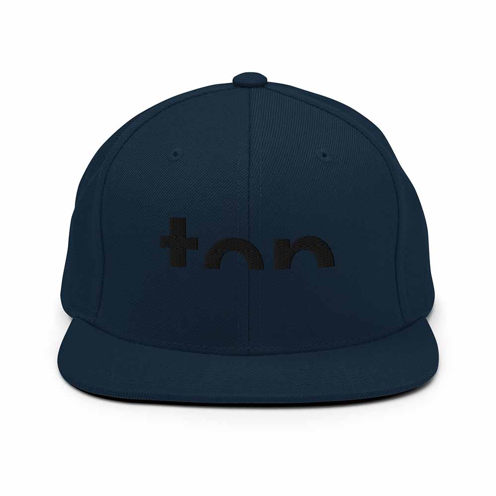 Top 6 Panel Flatbill Snapback Hat navy