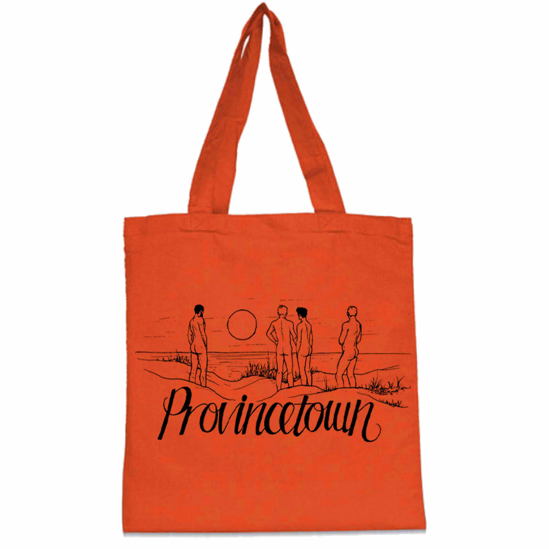 provincetown dune souvenir orange tote bag
