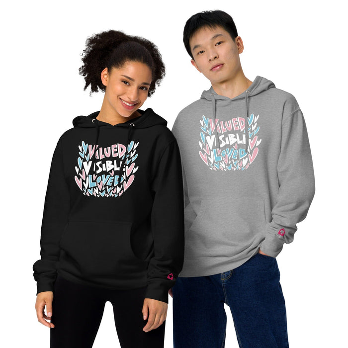 Valued Visible Loved Hoodie - Advocates 4 Trans Equality, second view