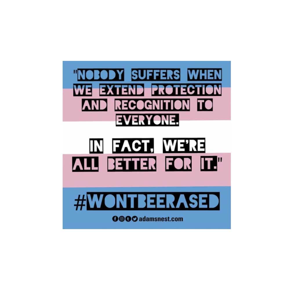 #WONTBEERASED Sticker - Advocates 4 Trans Equality