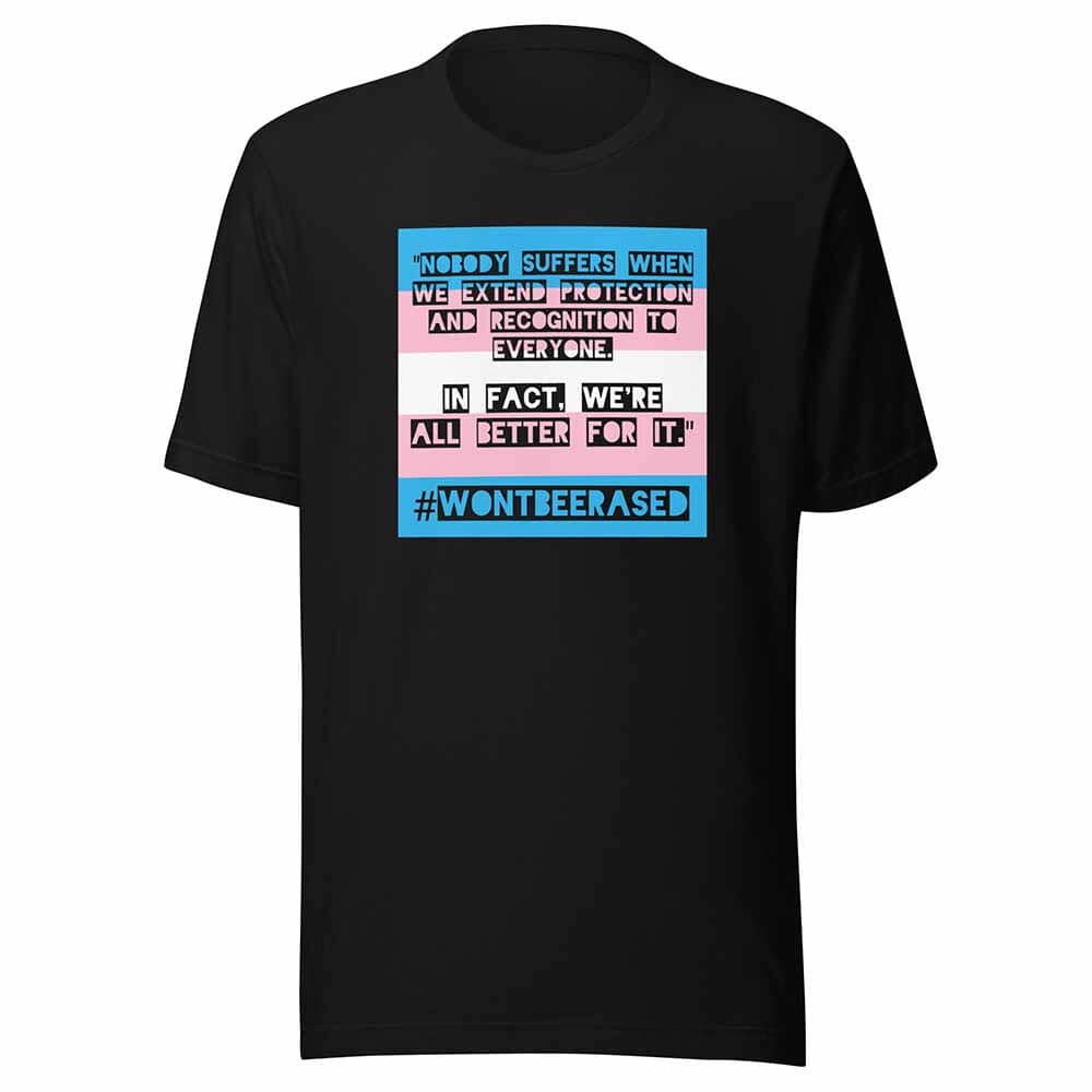 Wontbeerased trans graphic black t-shirt