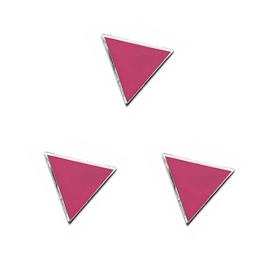 3 pink triangle enamel pins