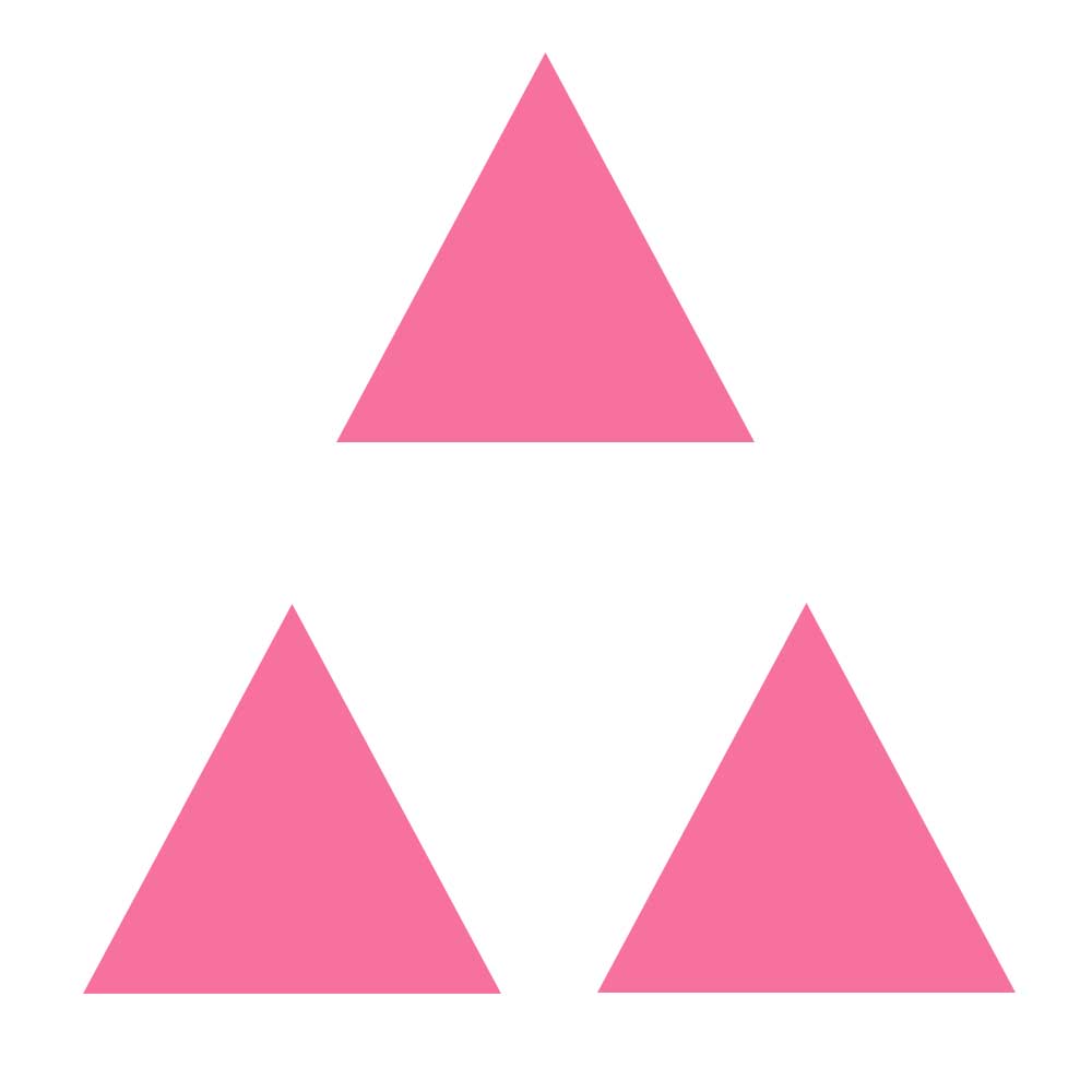 3 pink triangle stickers