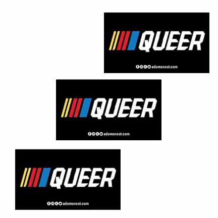 3 Queer Stripe Black Rectangle Stickers