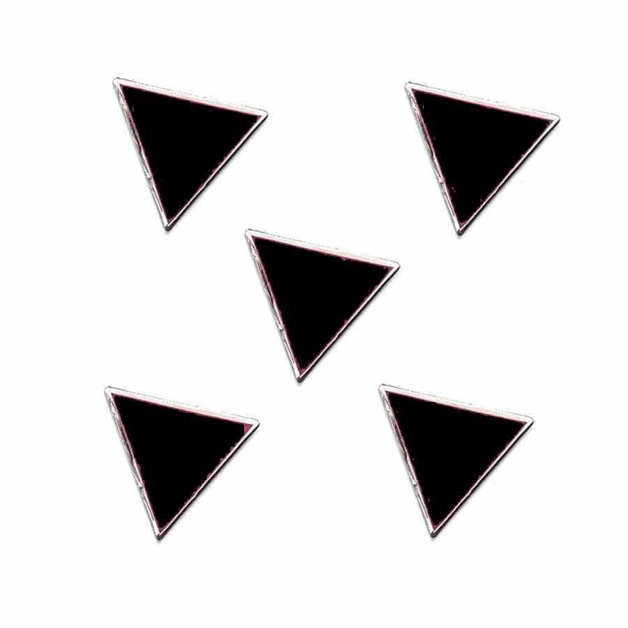 5 black triangle pins