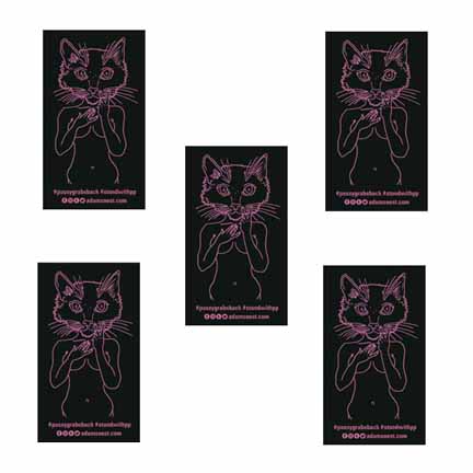 5 Brian Kenny Pink Pussycat Stickers supporting Planned Parenthood