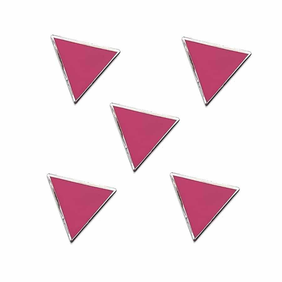 5 pink triangle enamel pins