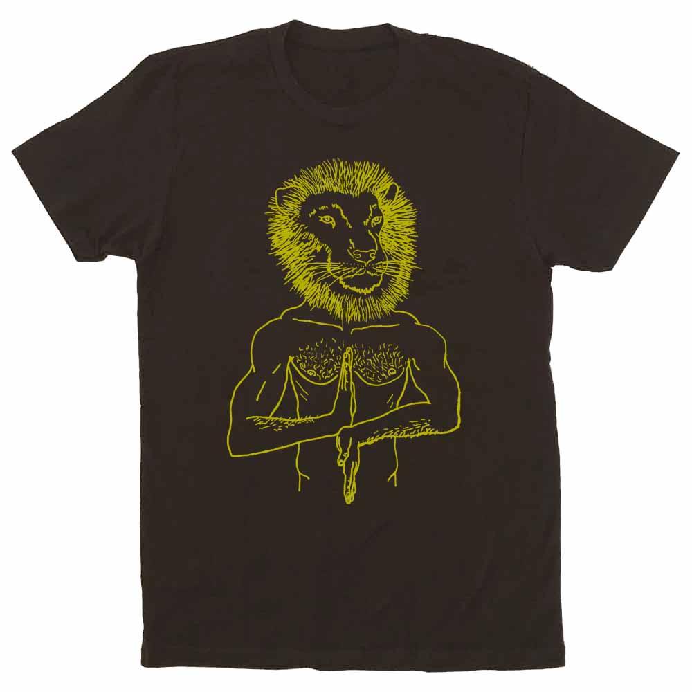 brian kenny lion head leo t-shirt dark chocolate