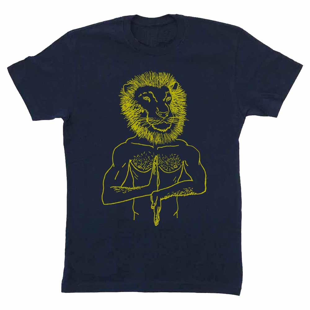 brian kenny lion head leo t-shirt midnight navy