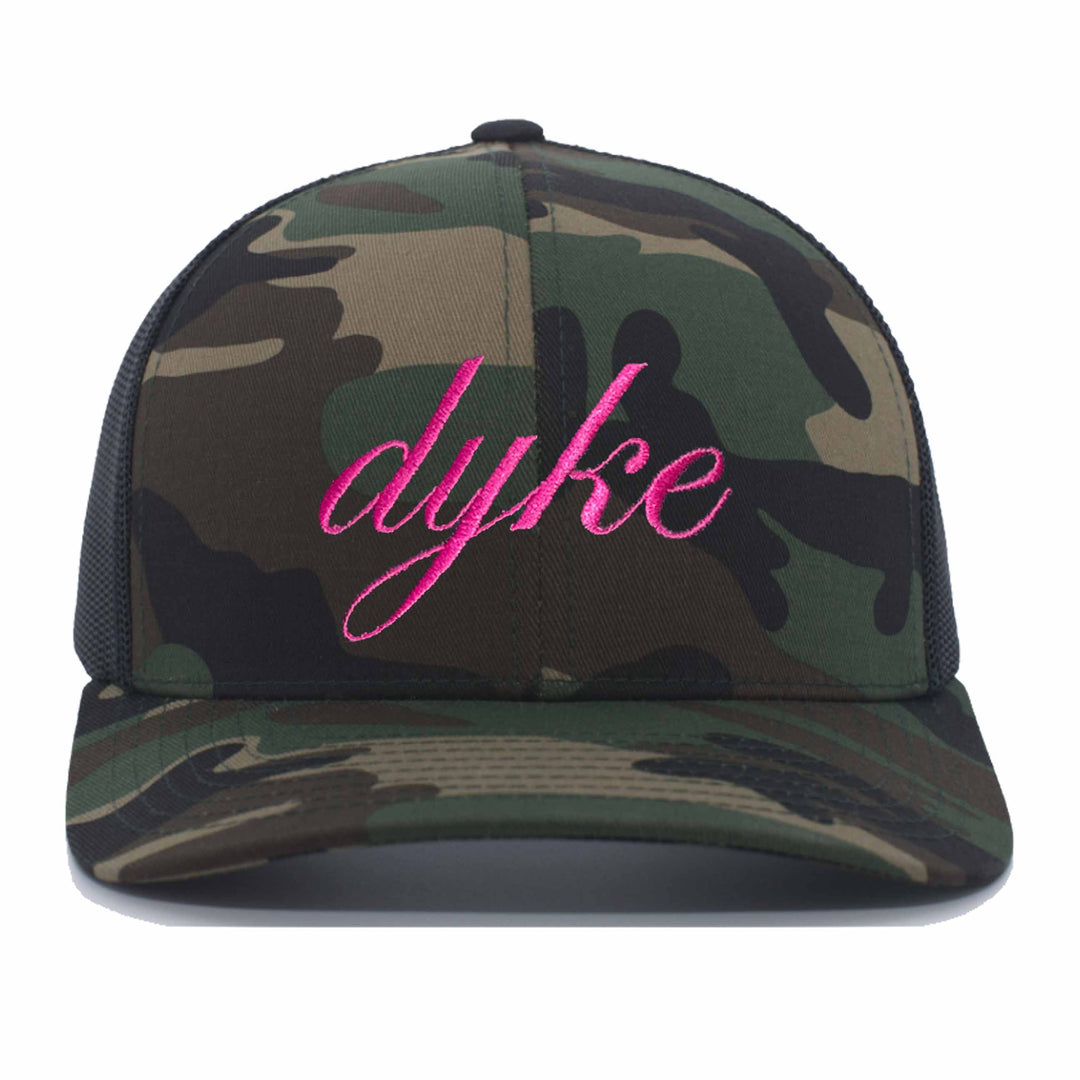 dyke camo mesh snapback hat