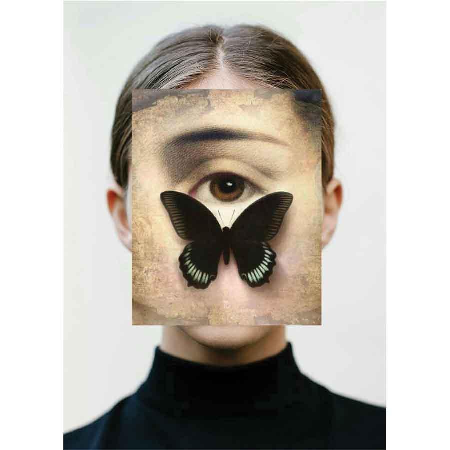 Naro Pinosa Butterfly Eye Face Postcard by Naro Pinosa