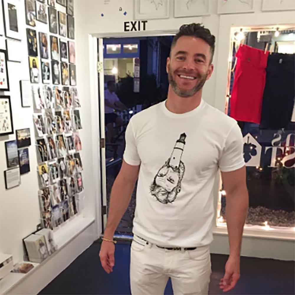 nathan rapport lighthouse sucker adams nest provincetown white t-shirt on customer