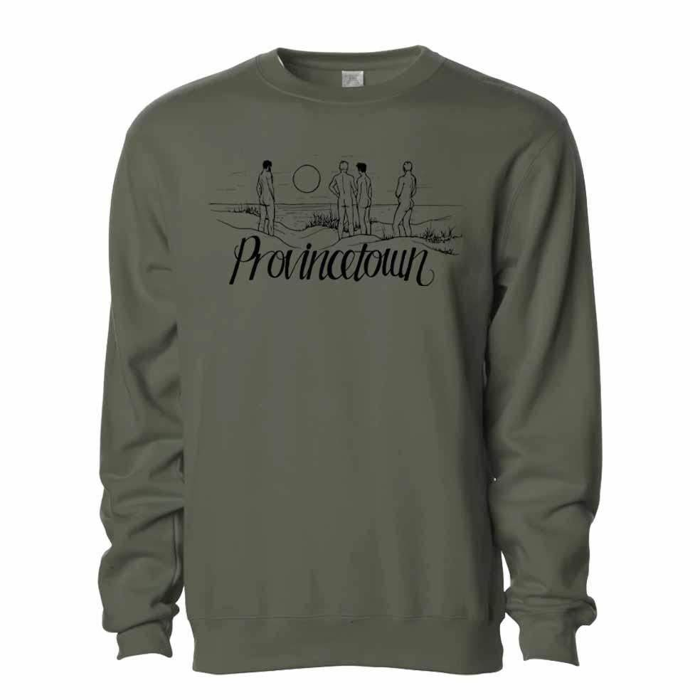 ADAMS NEST PROVINCETOWN DUNE SOUVENIR SWEATSHIRT ARMY NATHAN RAPPORT