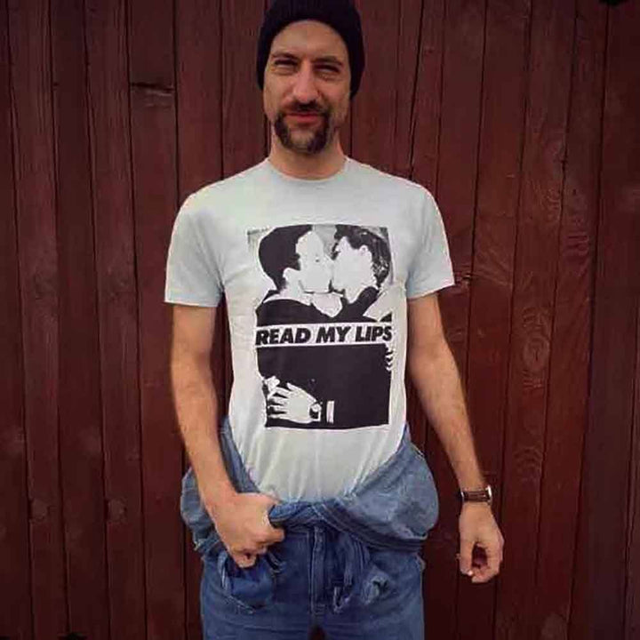 read my lips gran fury cecil baldwin t-shirt rainbow railroad