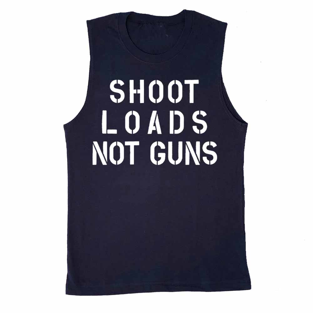 shoot loads not guns sleeveless t-shirt gays against guns navy