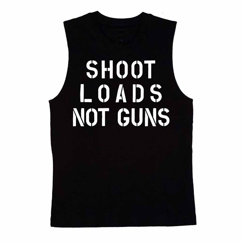 shoot loads not guns sleeveless t-shirt gays against guns black