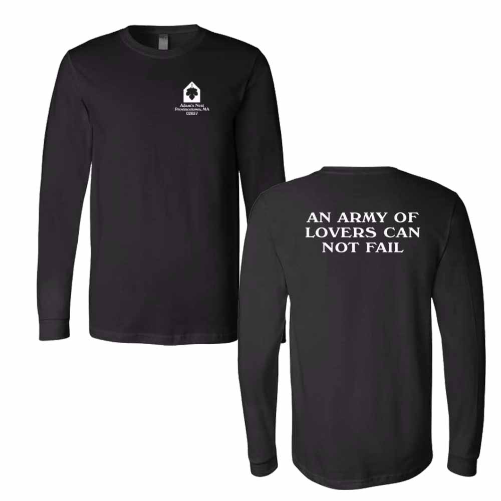 An Army of Lovers Cannot Fail black Long Sleeve T-shirt front and back