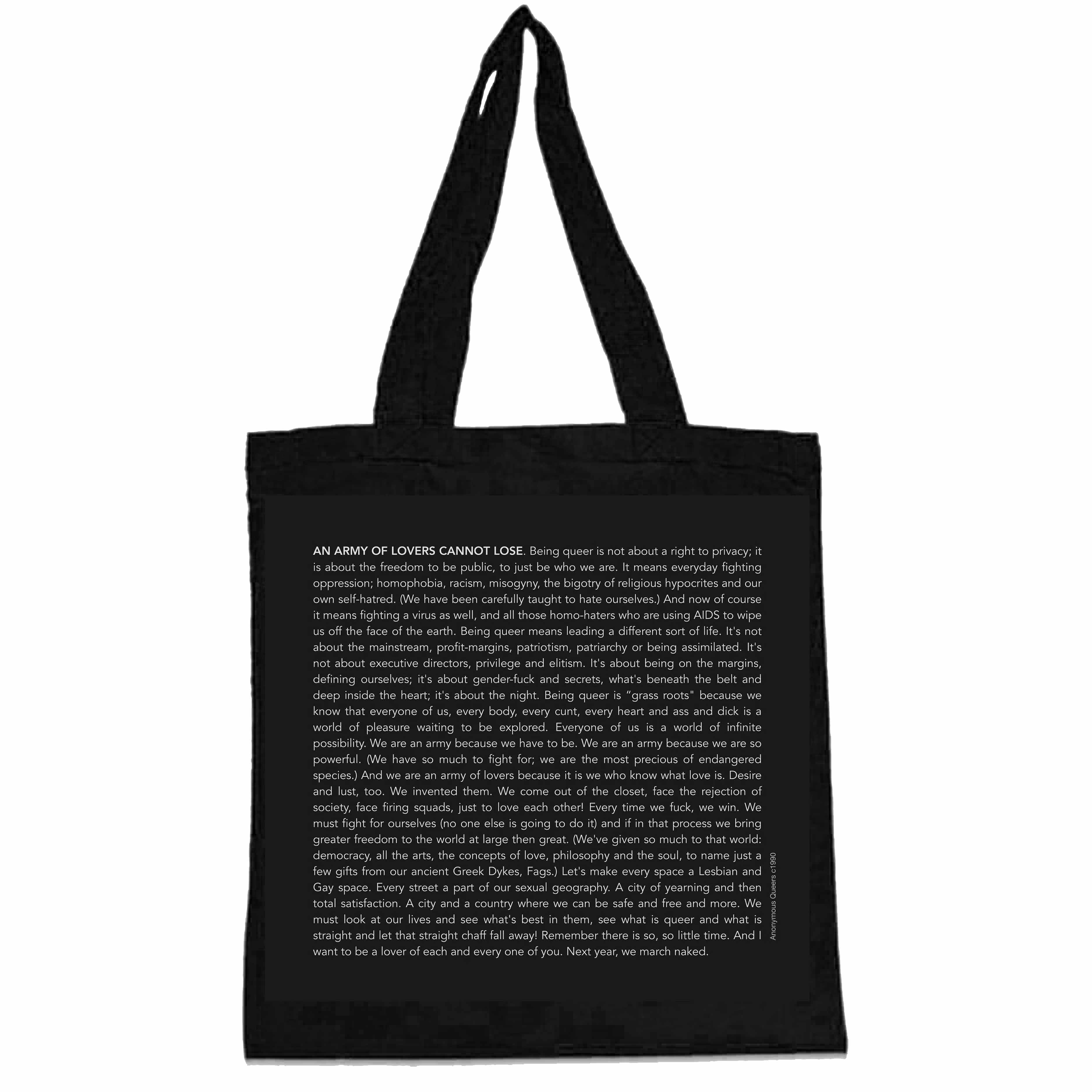 army of lovers black tote