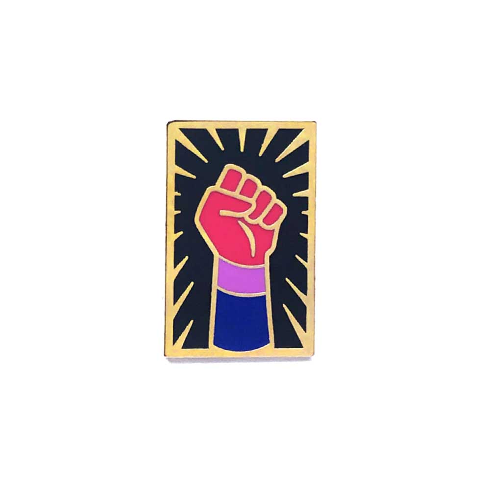 bisexual resist fist pin