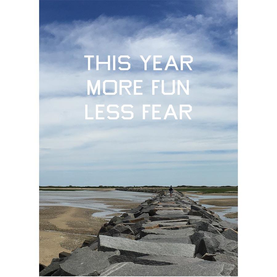 This Year More Fun Less Fear Breakwater Postcard