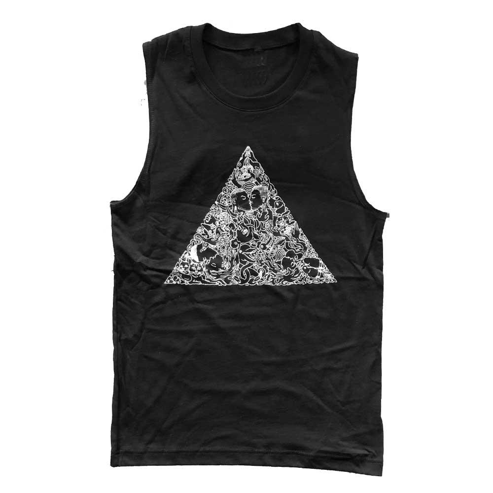 Brian Kenny Love Triangle Sleeveless T-Shirt supporting the Trevor Project adam's nest provincetown