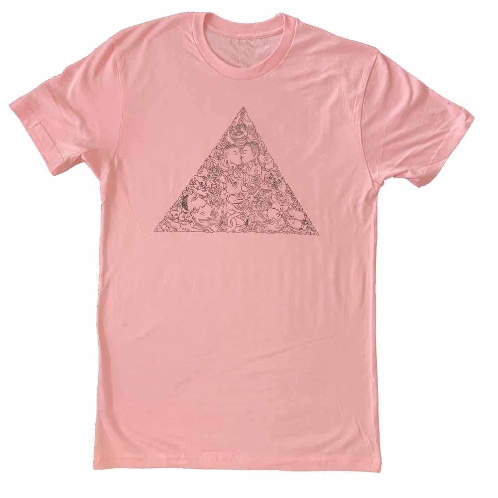 Brian Kenny Love Triangle T-Shirt light pink black