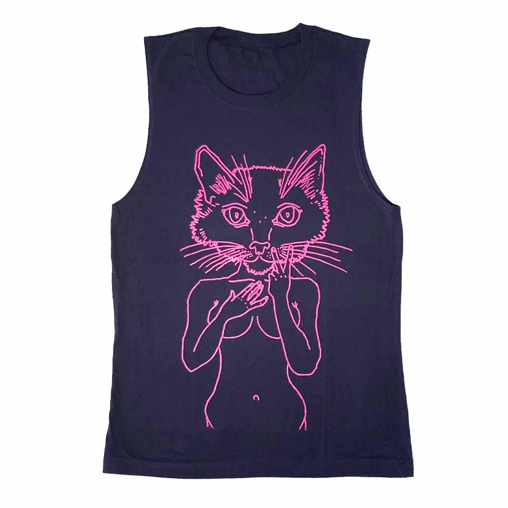 Pink Pussycat Navy Sleeveless T-Shirt - PPFA