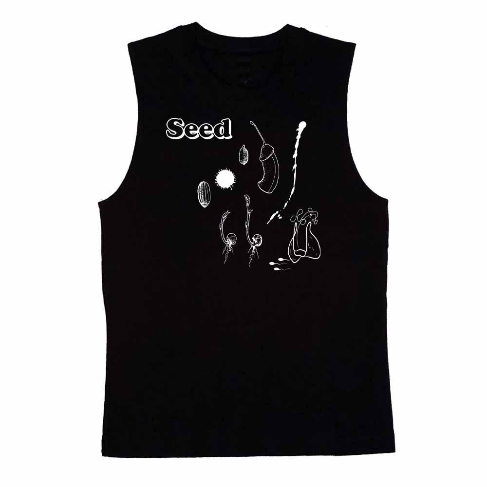 Seed sleeveless T-shirt collaboration with Lord Tattoo black