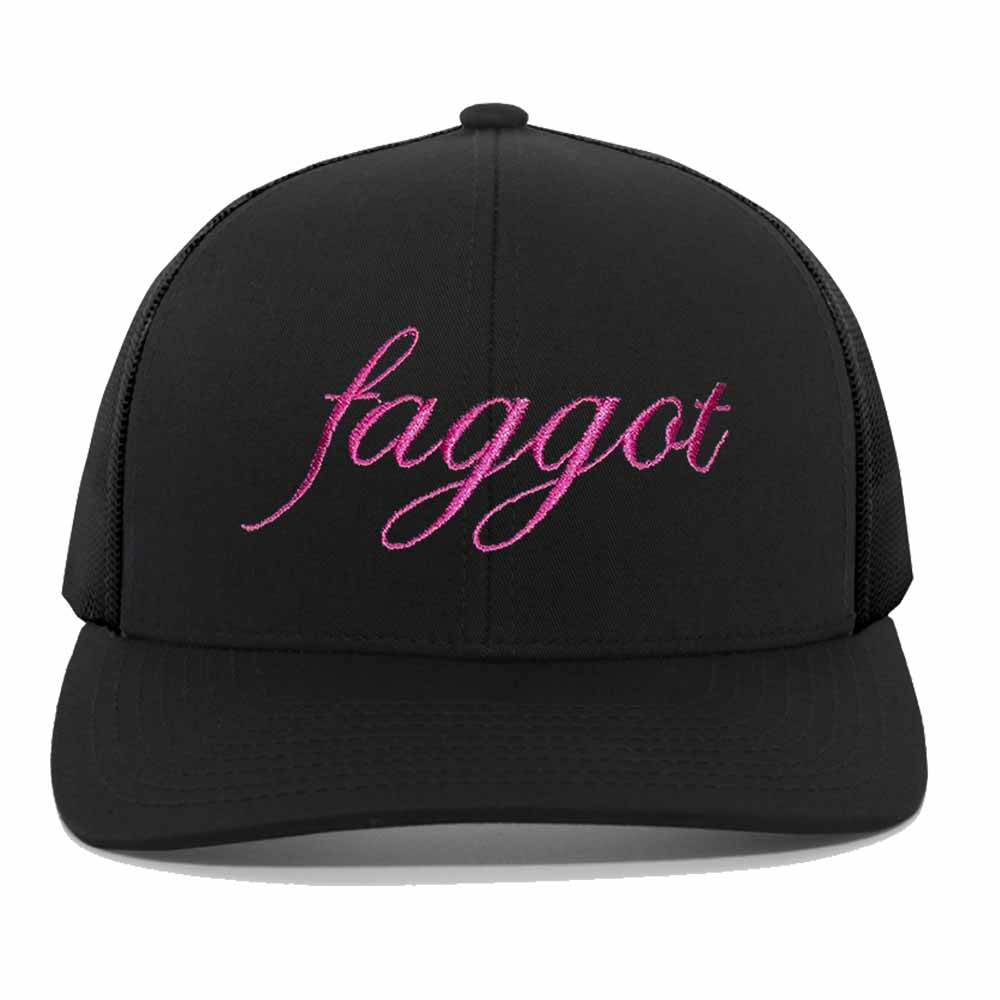 faggot black trucker snapback