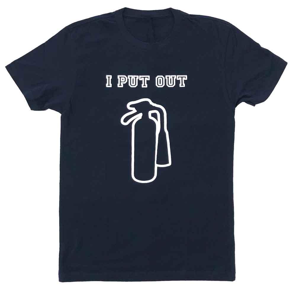 I put out fire extinguisher t-shirt navy adams nest provincetown