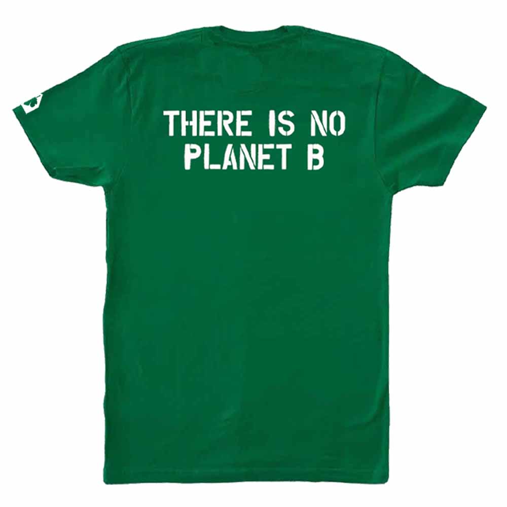 no planet b green t-shirt back