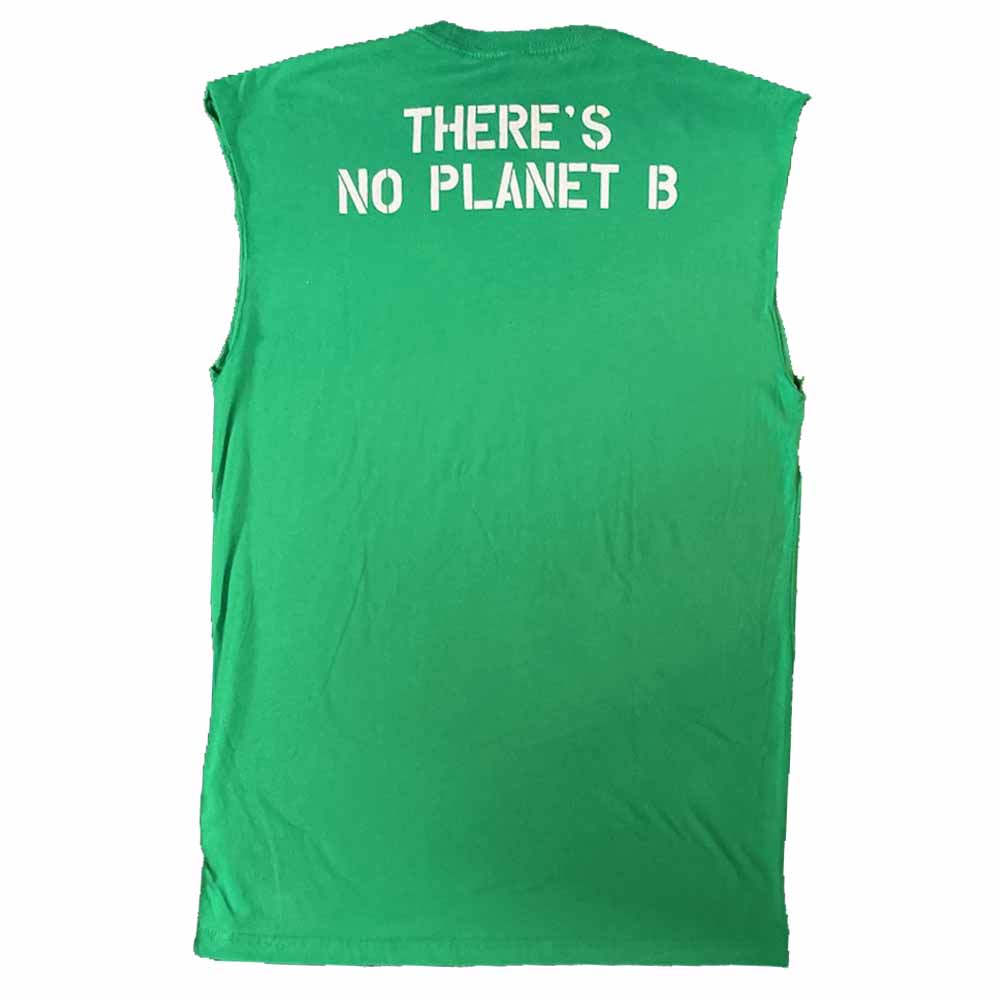 There is no planet B kelly green sleeveless T-shirt back