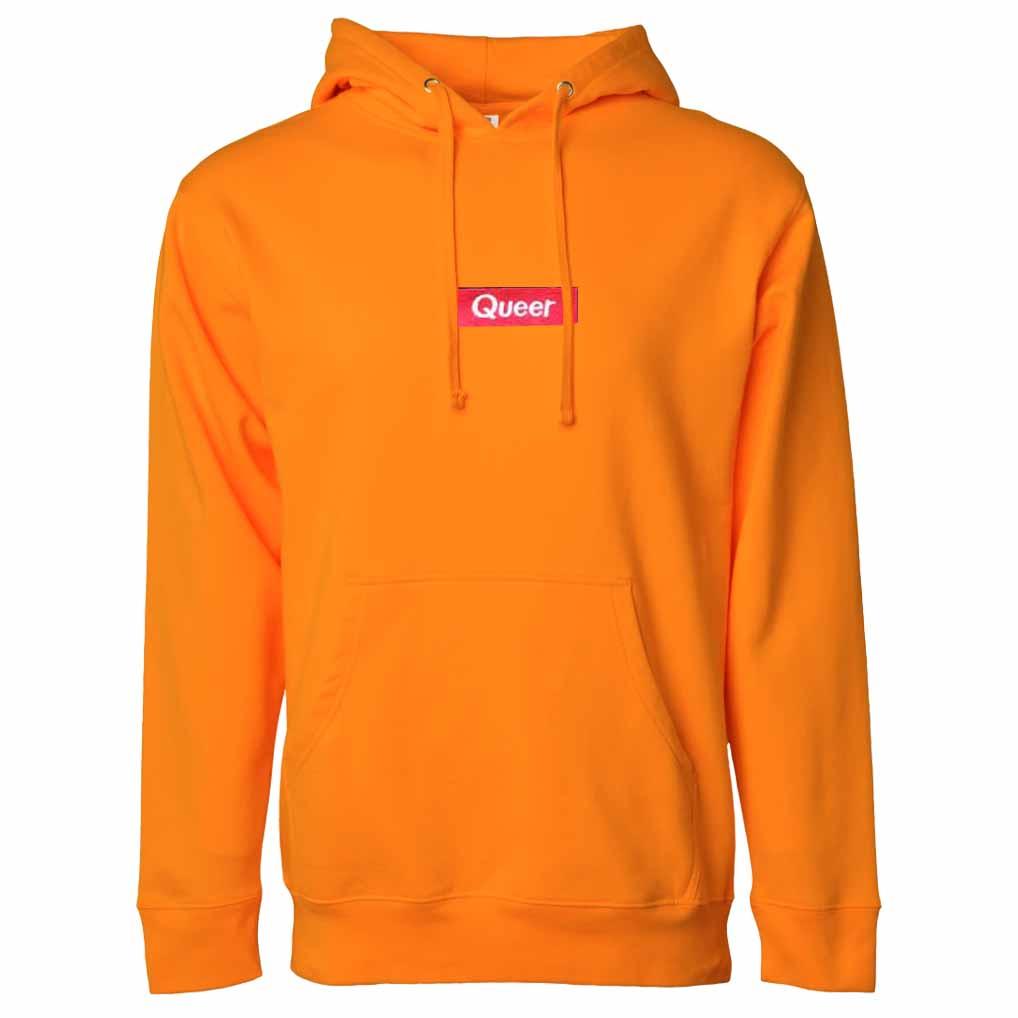 Queer Pullover Hooded Sweatshirt Safety Orange