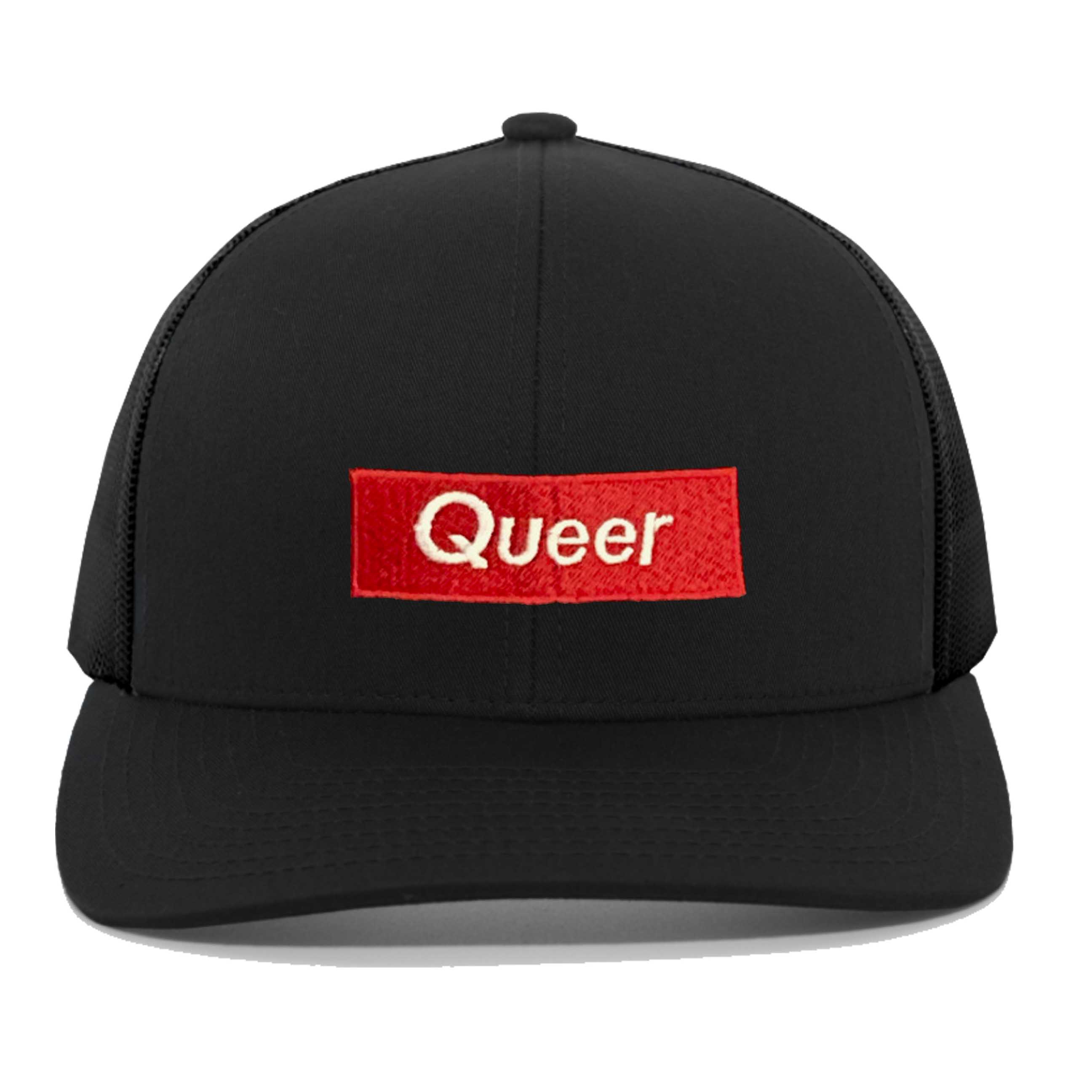 Adam's Nest Queer Trucker Mesh Snapback Hat black