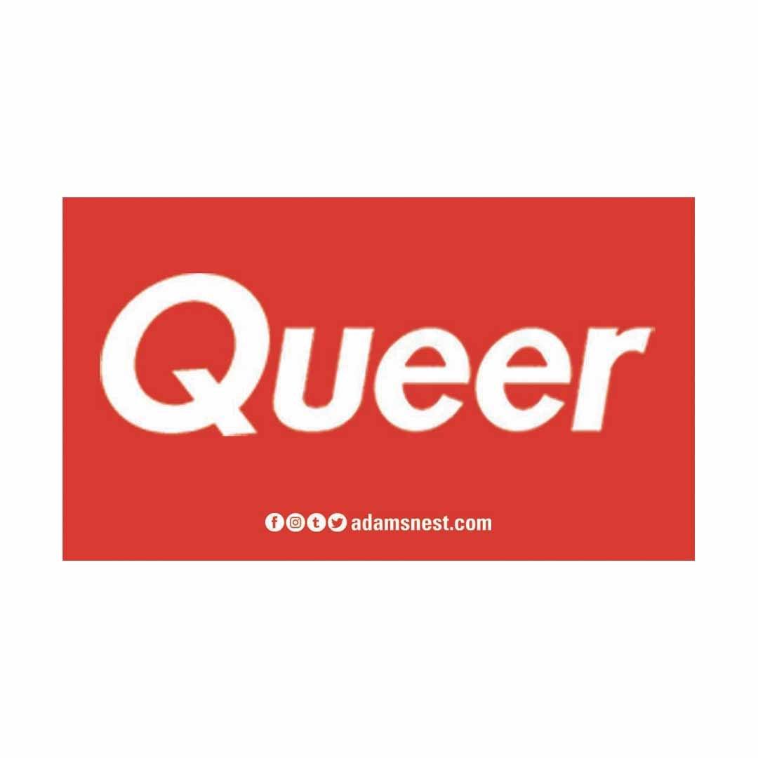 queer red rectangle sticker adam's nest provincetown