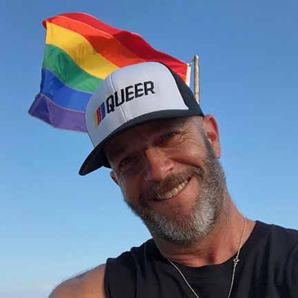 Stripe Queer Mesh Snapback - Trevor Project, second view