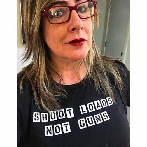 shoot loads not guns women t-shirt abbe gays against