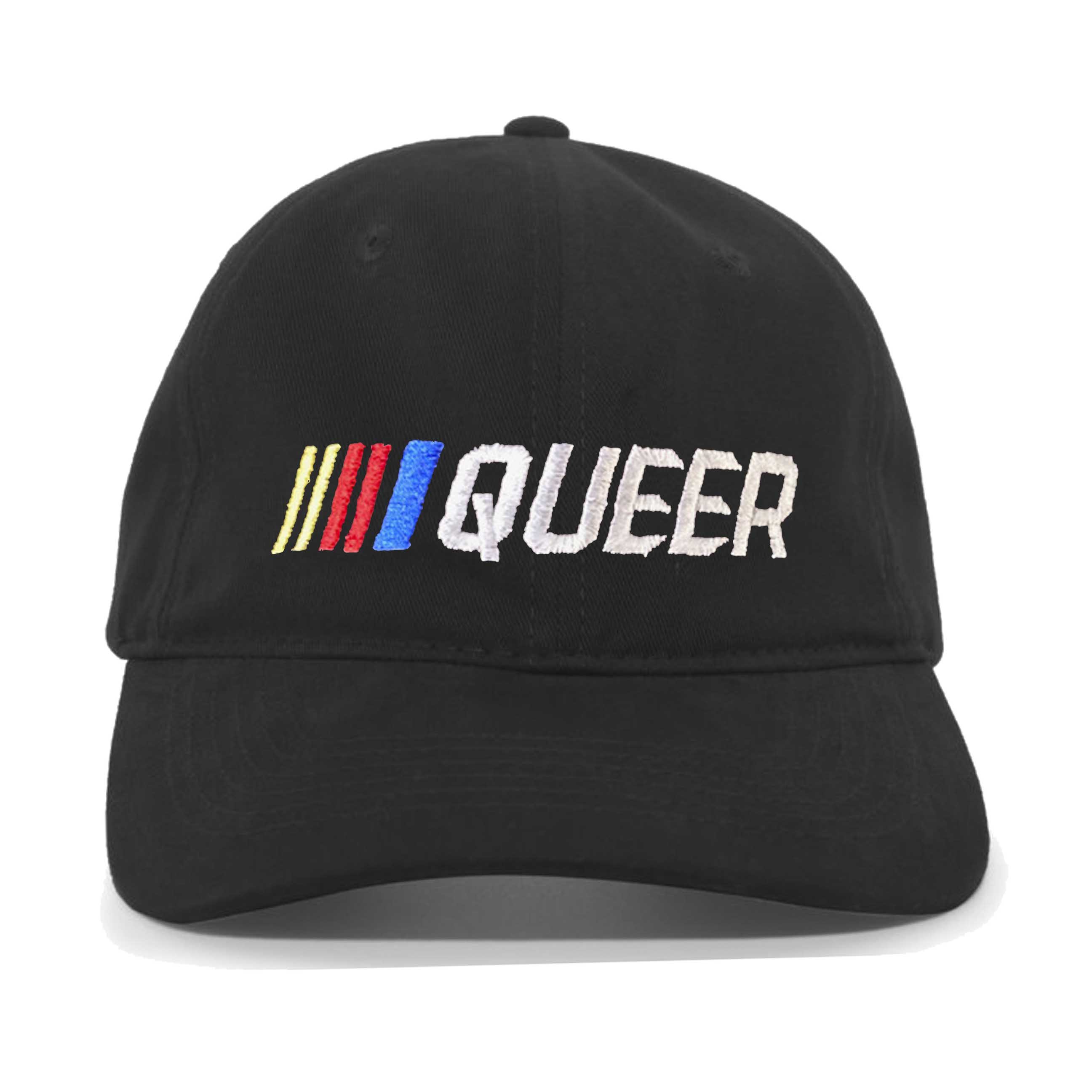 Stripe Queer Twill Daddy Hat supporting Black