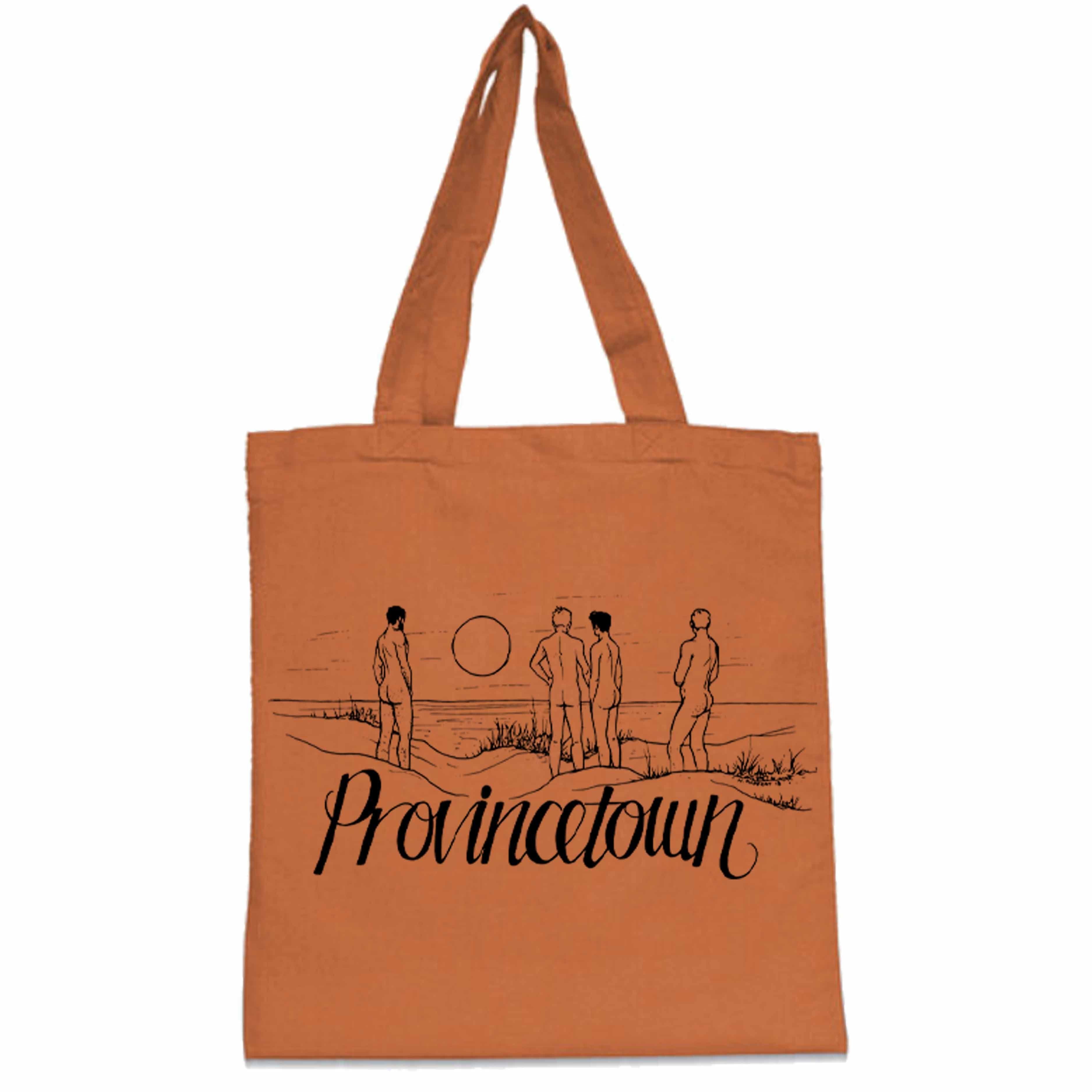 provincetown dune souvenir orange tote bag