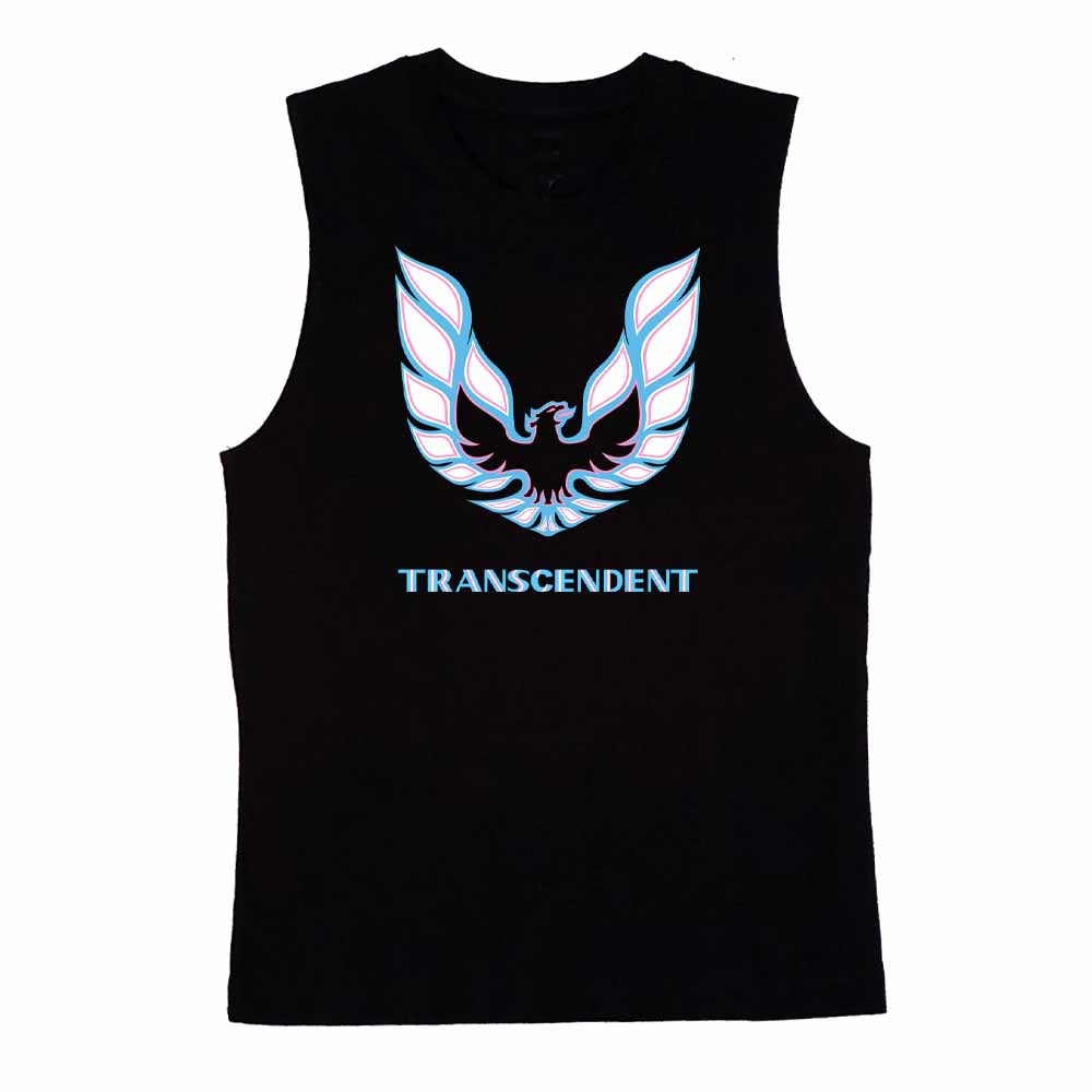 Transcendent sleeveless T-shirt with firebird