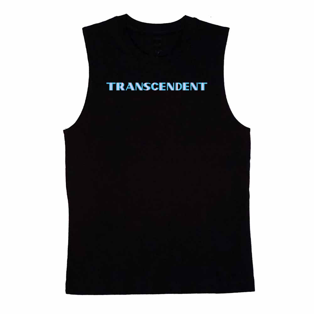 transcendent black sleeveless muscle tee