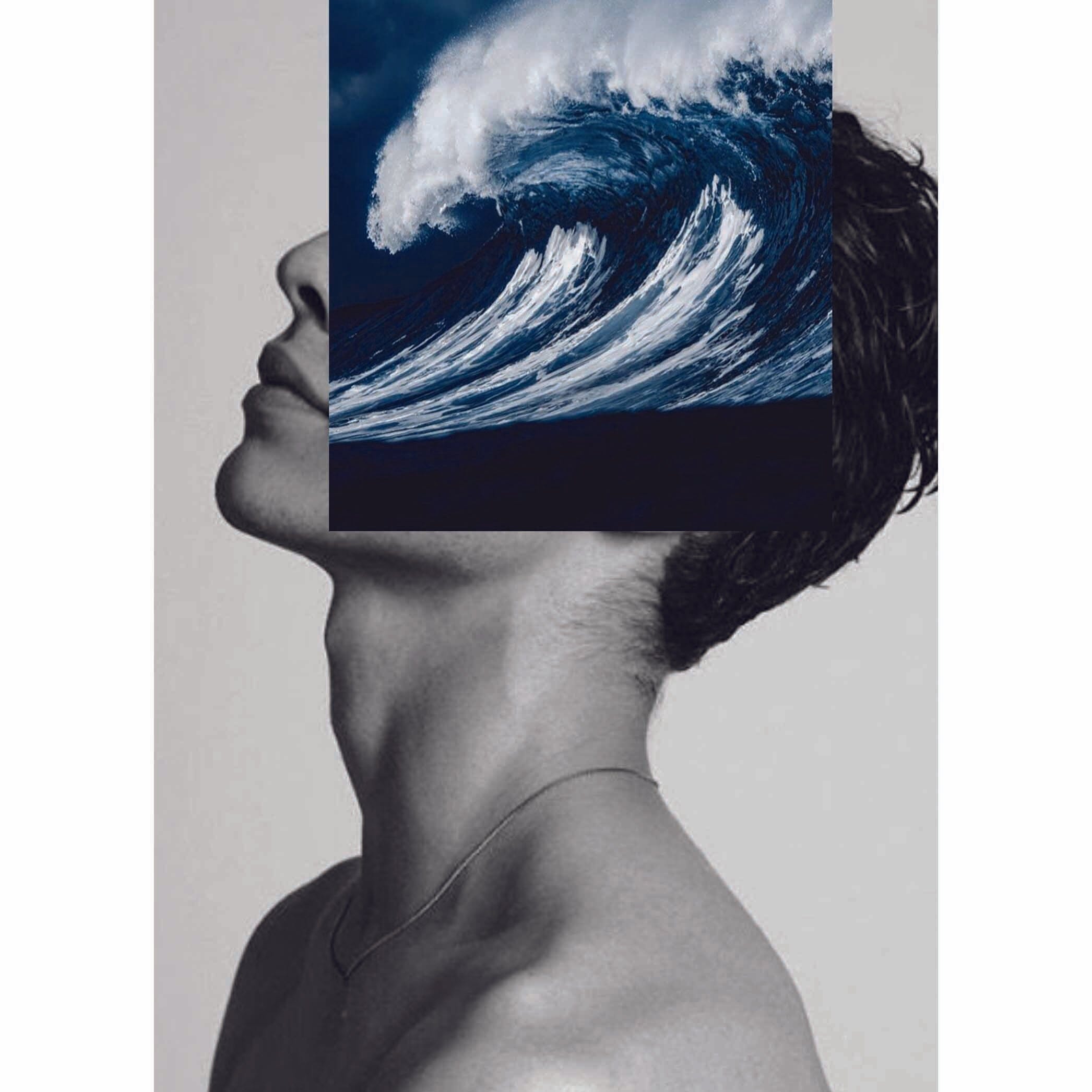 Naro pinosa wave face collage postcard